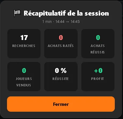 Récapitulatif de fin de session