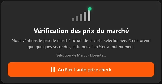 Vérification des prix du marché